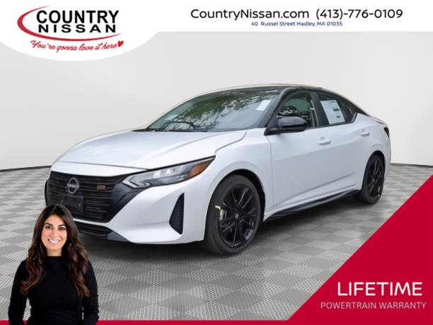 Aspen White Tricoat/Super Black 2025 Nissan Sentra Sedan Front-Wheel Drive Continuously Variable Transmission