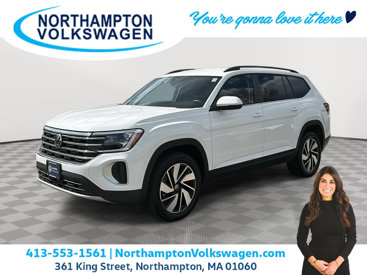 Pure White 2025 Volkswagen Atlas SE 4Motion with Technology SUV / Crossover All-Wheel Drive Automatic