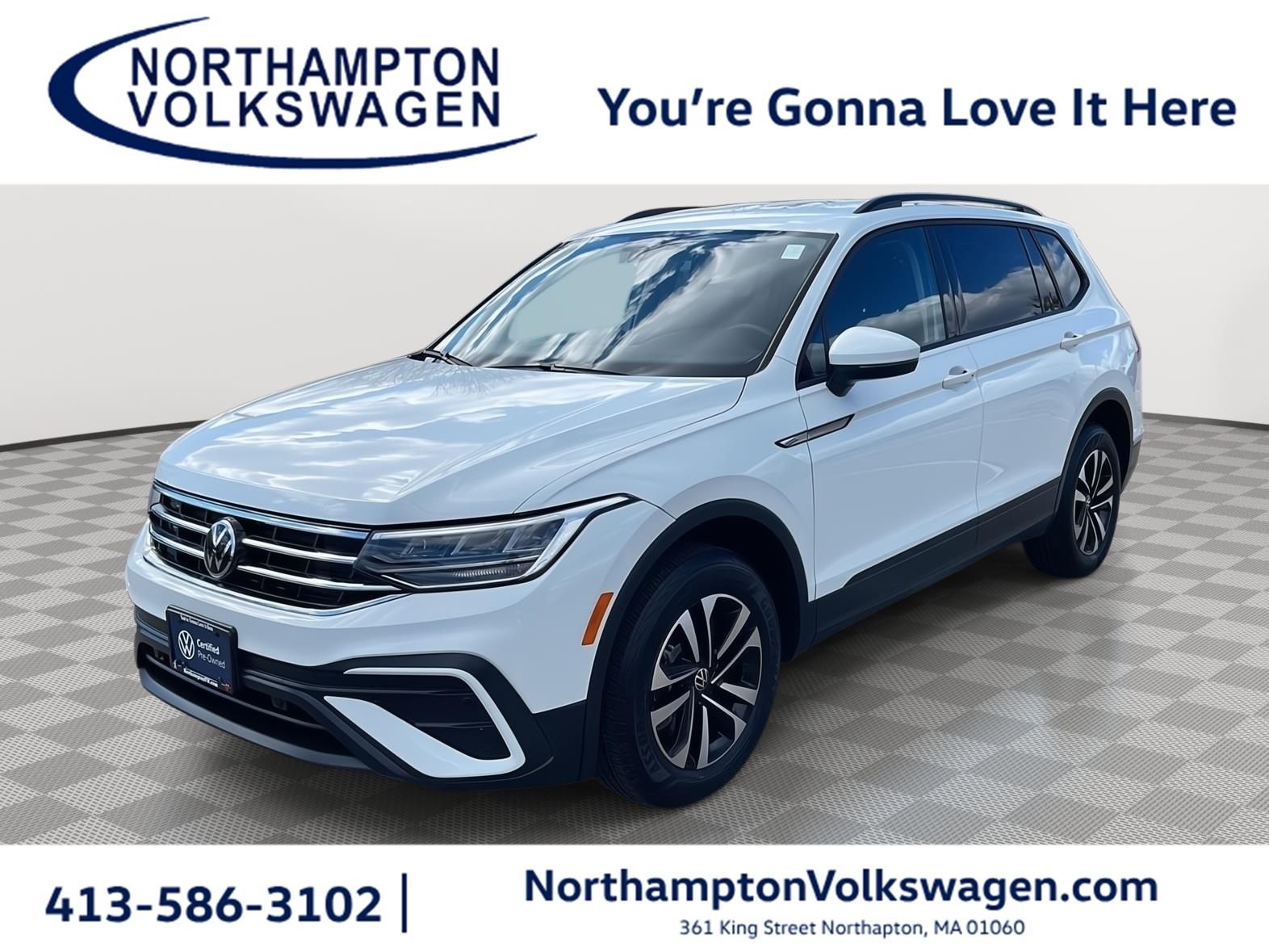 Pure White 2022 Volkswagen Tiguan SUV / Crossover All-Wheel Drive Automatic