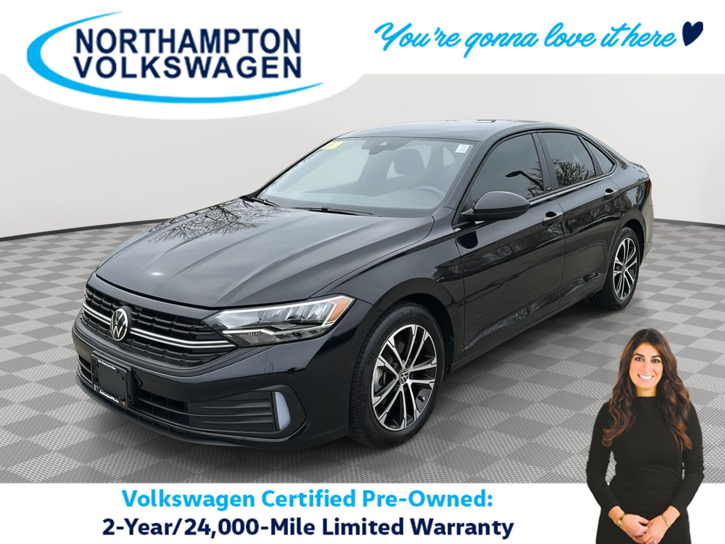 Deep Black Pearl 2024 Volkswagen Jetta Sedan Front-Wheel Drive Automatic