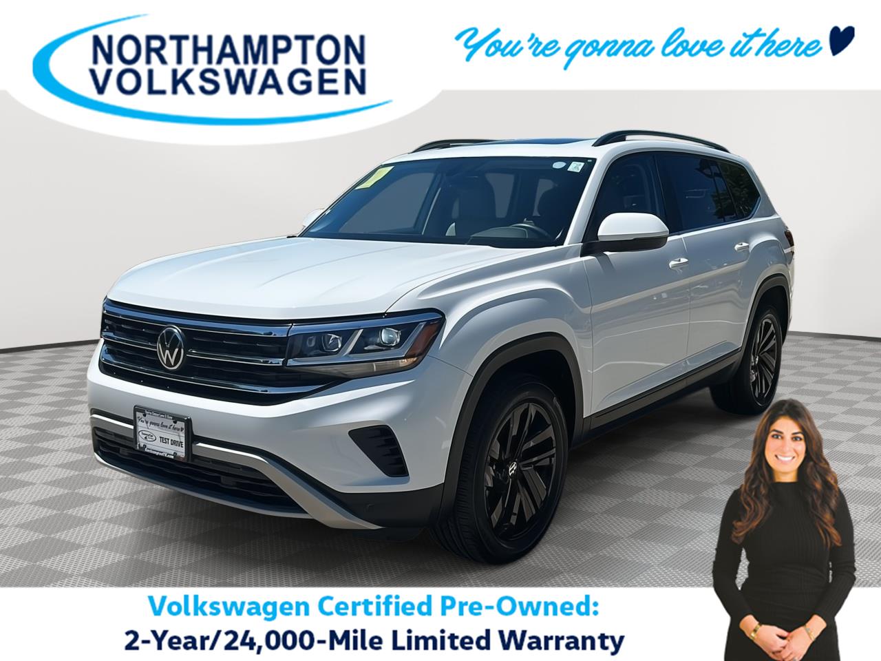 Pure White 2023 Volkswagen Atlas SUV / Crossover All-Wheel Drive Automatic