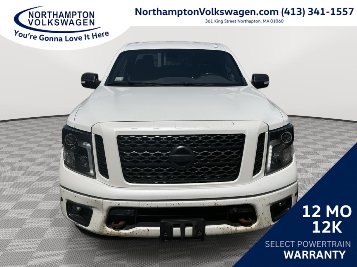 Pearl White 2018 Nissan Titan Pickup Truck Four-Wheel Drive Automatic