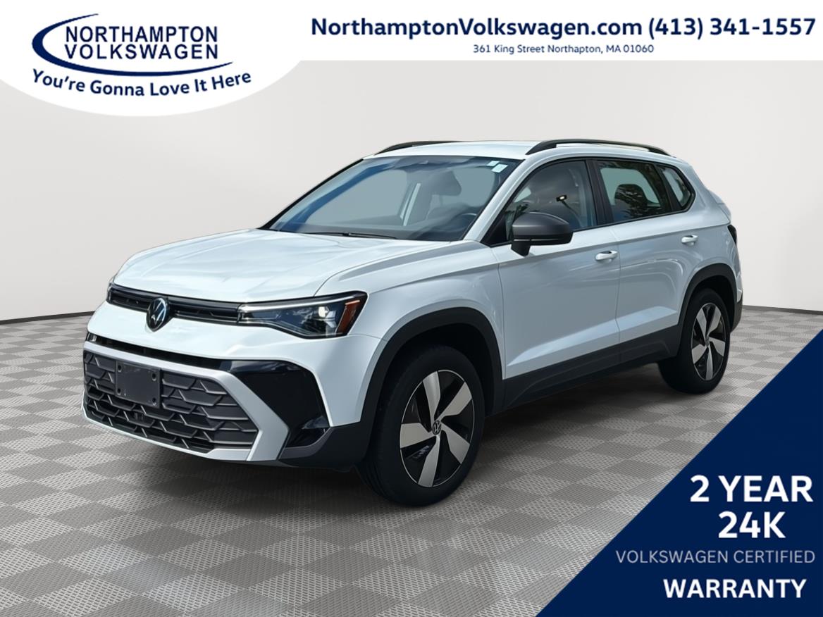 Pure White 2025 Volkswagen Taos SUV / Crossover All-Wheel Drive Automatic