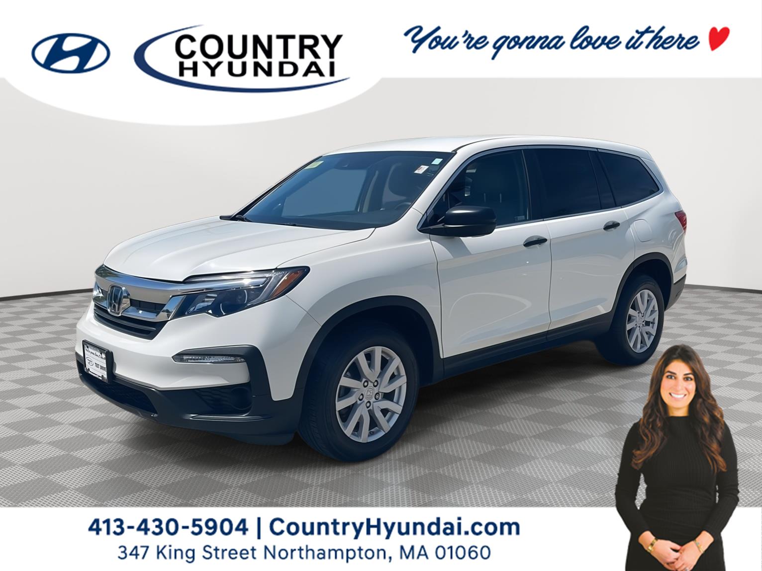 White Diamond Pearl 2019 Honda Pilot LX AWD SUV / Crossover All-Wheel Drive 6-Speed Automatic
