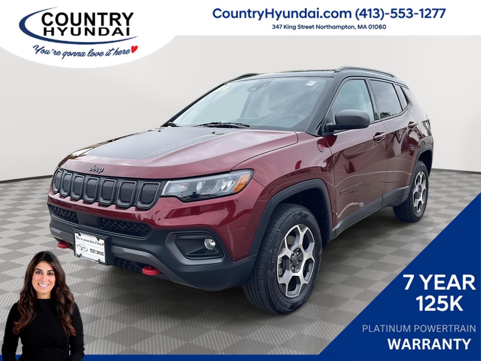 Velvet Red Pearlcoat 2022 Jeep Compass SUV / Crossover Four-Wheel Drive 9-Speed Automatic