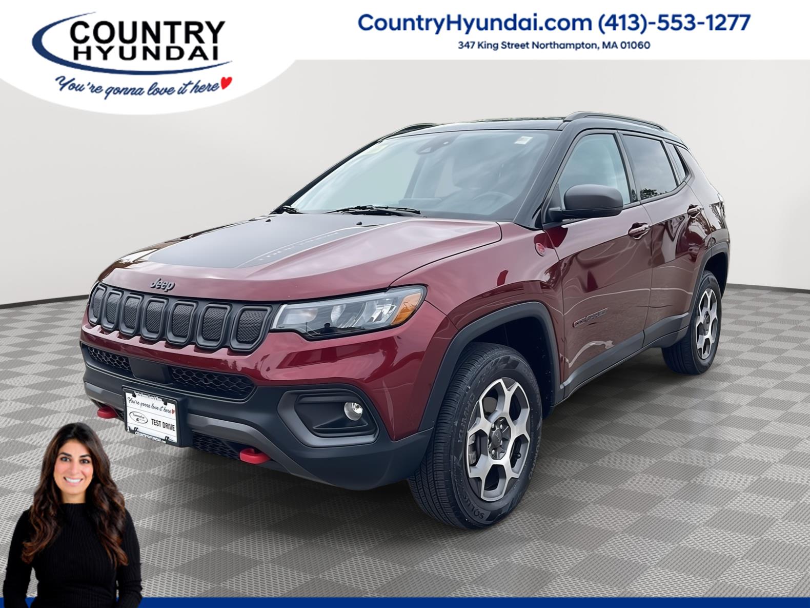 Velvet Red Pearlcoat 2022 Jeep Compass SUV / Crossover Four-Wheel Drive 9-Speed Automatic