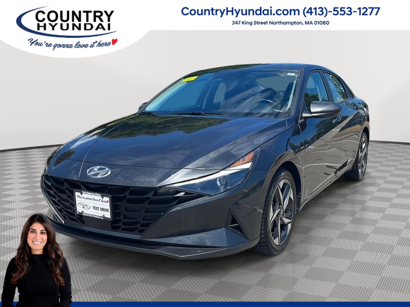 Portofino Gray 2023 Hyundai Elantra Sedan Front-Wheel Drive Continuously Variable Transmission