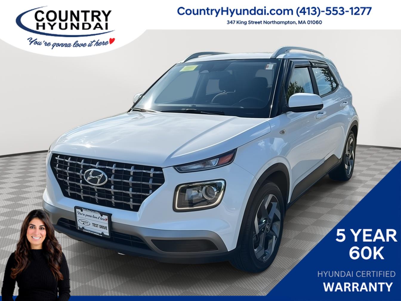 Lunar White 2023 Hyundai Venue SUV / Crossover Front-Wheel Drive Continuously Variable Transmission