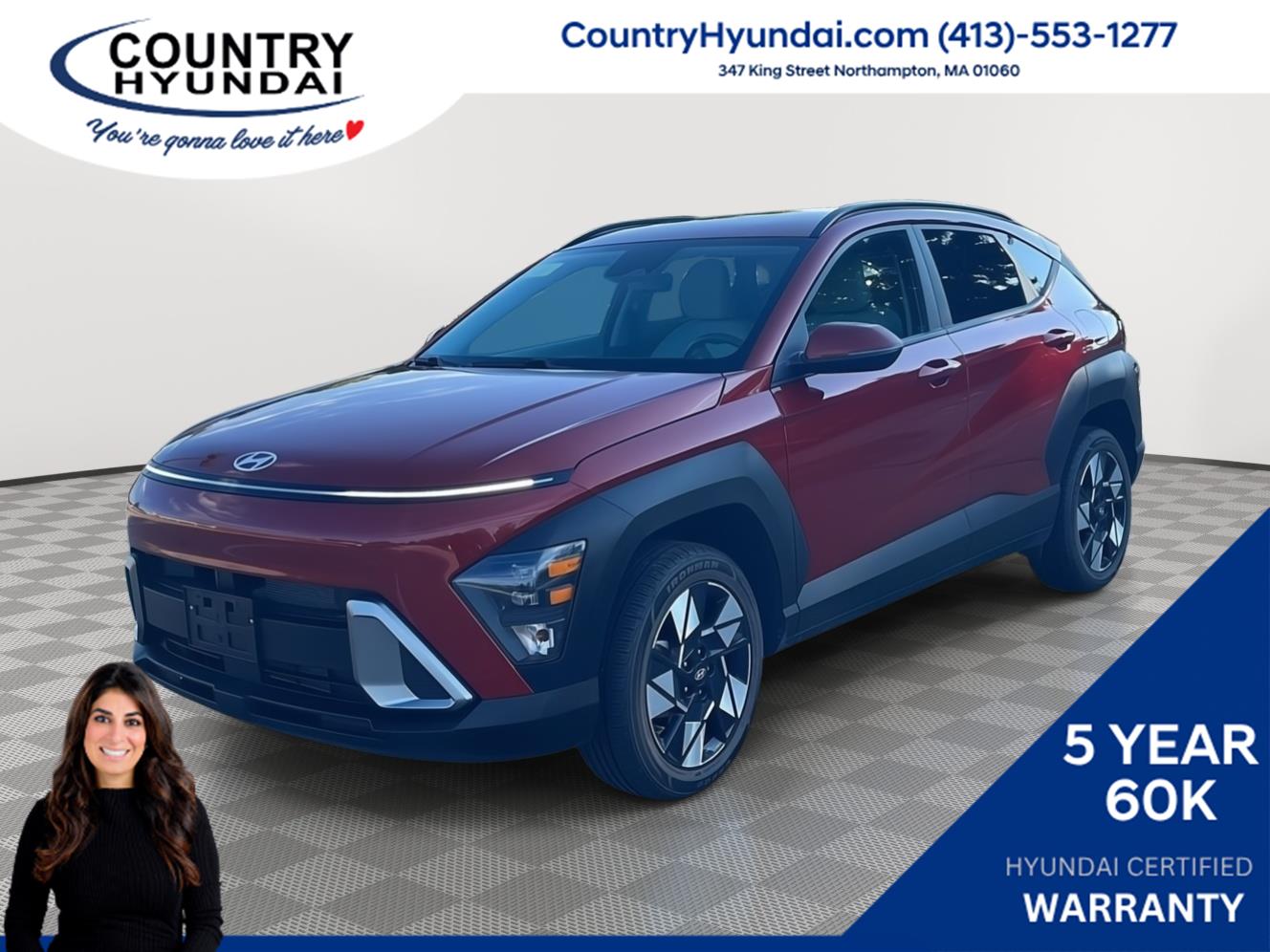 Ultimate Red Metallic 2025 Hyundai Kona SUV / Crossover All-Wheel Drive Continuously Variable Transmission