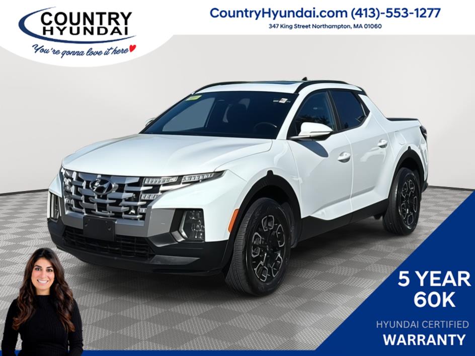 Ice White 2022 Hyundai Santa Cruz Pickup Truck All-Wheel Drive Automatic
