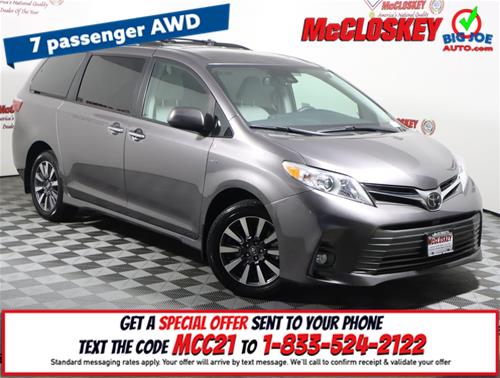 2019 Toyota Sienna XLE OWN OWNER! ALL WHEEL DRIVE! LOW MILES! 7 PASSENGER! NAVIGATION! STOW AND GO SEATS! MOONROOF! BACKUP CAMERA! DUAL ZONE CLIMATE CONTROL!